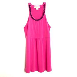 Michael Michael Kors Embellished Beaded Top in Hot Pink Small